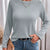 Textured Knit Long Sleeve T-Shirt Light Gray