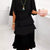 Full Size Ruffle Layered Flutter Sleeve Dress Plus Size Black