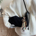 Vintage Suede Tassel Shoulder Bag