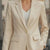 Lapel Collar One Button Blazer Apricot