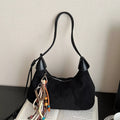Vintage Suede Tassel Shoulder Bag