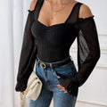 Cold Shoulder Flounce Sleeve Bodysuit