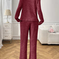 Ribbed Long Sleeve Top and Pants Lounge Set