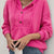 Button-Front Drawstring Hoodie Fuchsia Pink