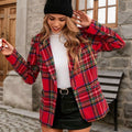Plaid Single-Button Blazer