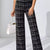 Plaid Wide Leg Pants Black