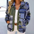 Aztec Print Fleece Snap Down Jacket