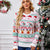 Christmas Element Round Neck Long Sleeve Sweater Blush Pink