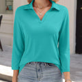 Johnny Collar Solid Color Top