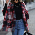 Plaid Hooded Coat with Pockets