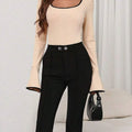 Long Sleeve Bodysuit with Contrast Trim