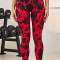 Tie-Dye High Waist Active Leggings Deep Red