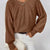 Cable Knit Long Sleeve Sweater Brown