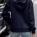 Drawstring Textured Dropped Shoulder Hoodie