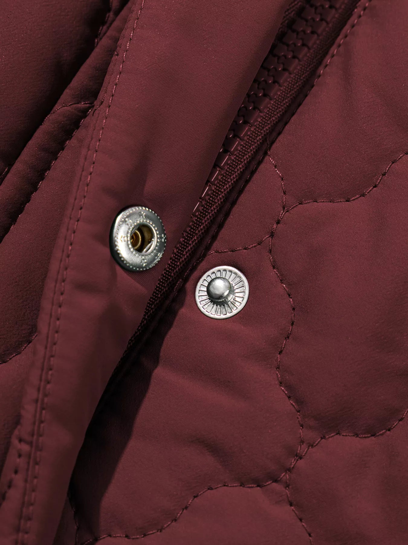 Quilted Snap Down Zip Up Vest Coat