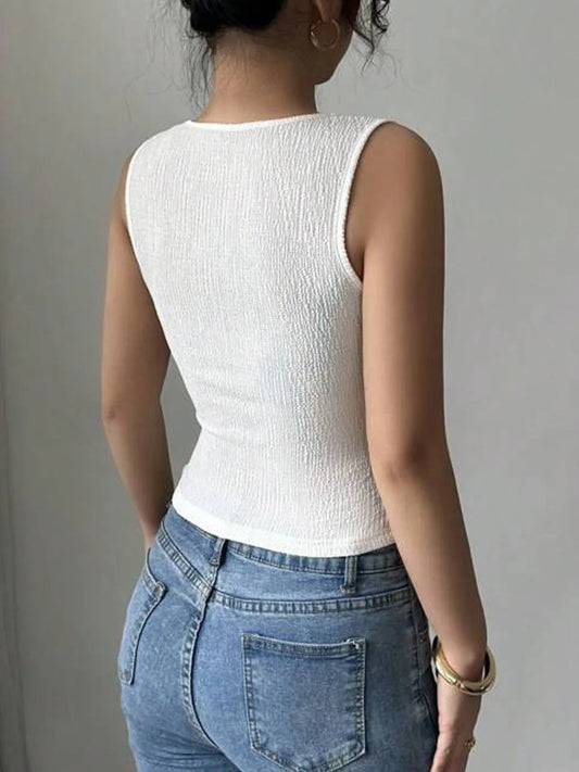 Flower Square Neck Tank