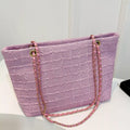 Tweed Chain Shoulder Bag Pink onesize