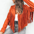 Fringe Open Front Cropped Jacket
