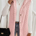 Cozy Sherpa Fleece Hooded Vest Coat Pink