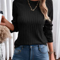 Textured Knit Long Sleeve T-Shirt