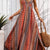 Tied Back Printed Sleeveless Maxi Slit Dress Orange-Red