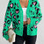 Leopard Button Front Cardigan Green