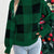 Christmas Plaid Long Sleeve Turtleneck Sweater Green