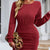 Textured Knit Bodycon Mini Dress Red