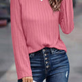 Textured Knit Long Sleeve T-Shirt