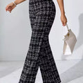 Plaid Wide Leg Pants