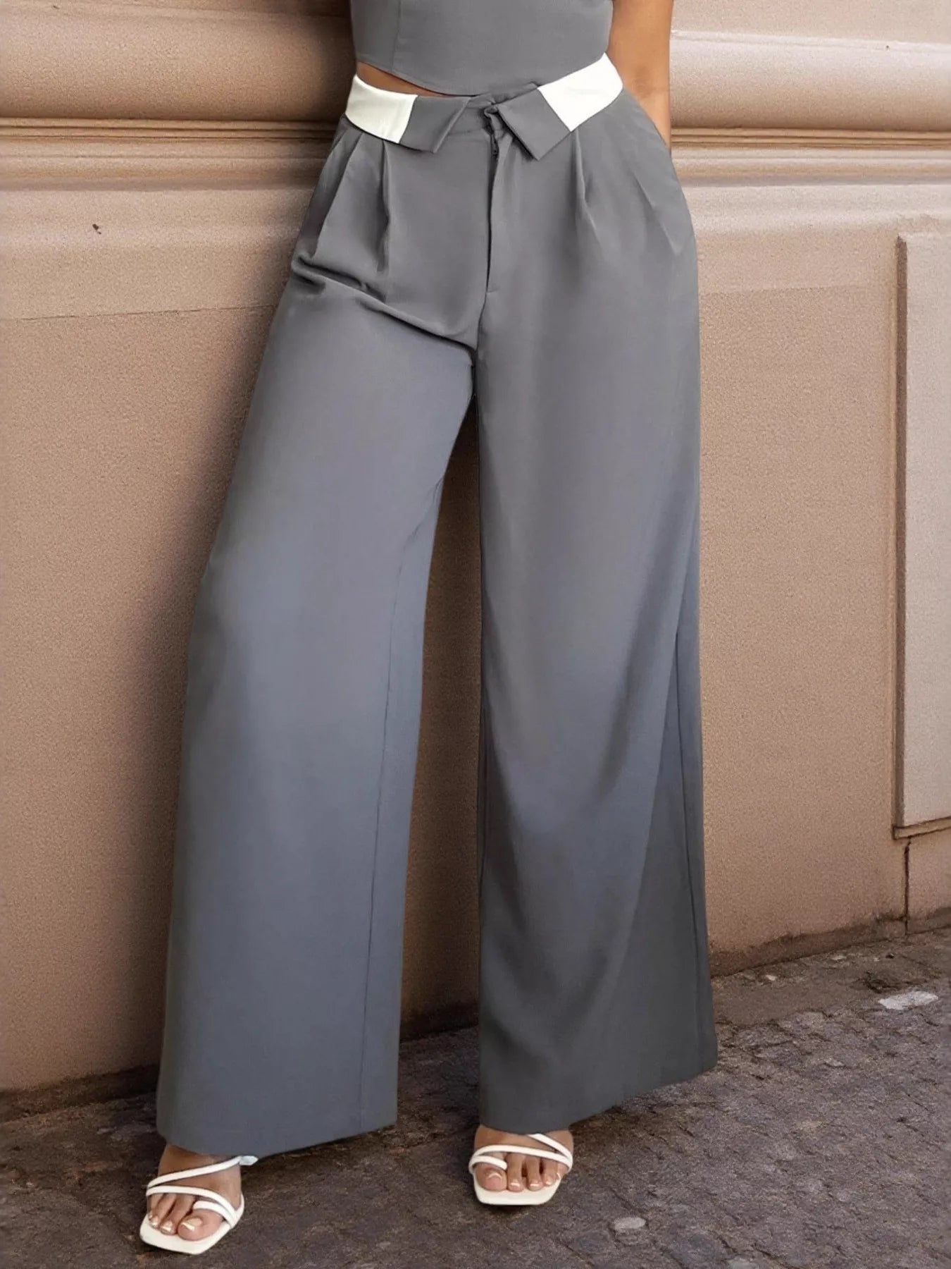 Wide Leg Pants Gray