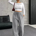 Full Size Drawstring Wide Leg Pants Plus Size