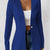 One Button Long Sleeve Blazer Blue