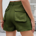 High Waist Utility Pocket Denim Shorts