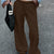 Wide Leg Drawstring Sweatpants Brown