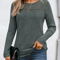 Ribbed Long Sleeve T-Shirt Green