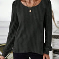 Ribbed Knit Long Sleeve T-Shirt