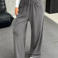 Full Size Drawstring Wide Leg Pants Plus Size Gray