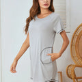 Round Neck Short Sleeve Lounge Dress