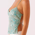 Embroidered Sequin Tie Back Cami
