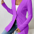 Single-Button Long Sleeve Blazer Purple