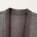 Mineral Wash Exposed Seam Patchwork Knit Open Sweater Cardigan