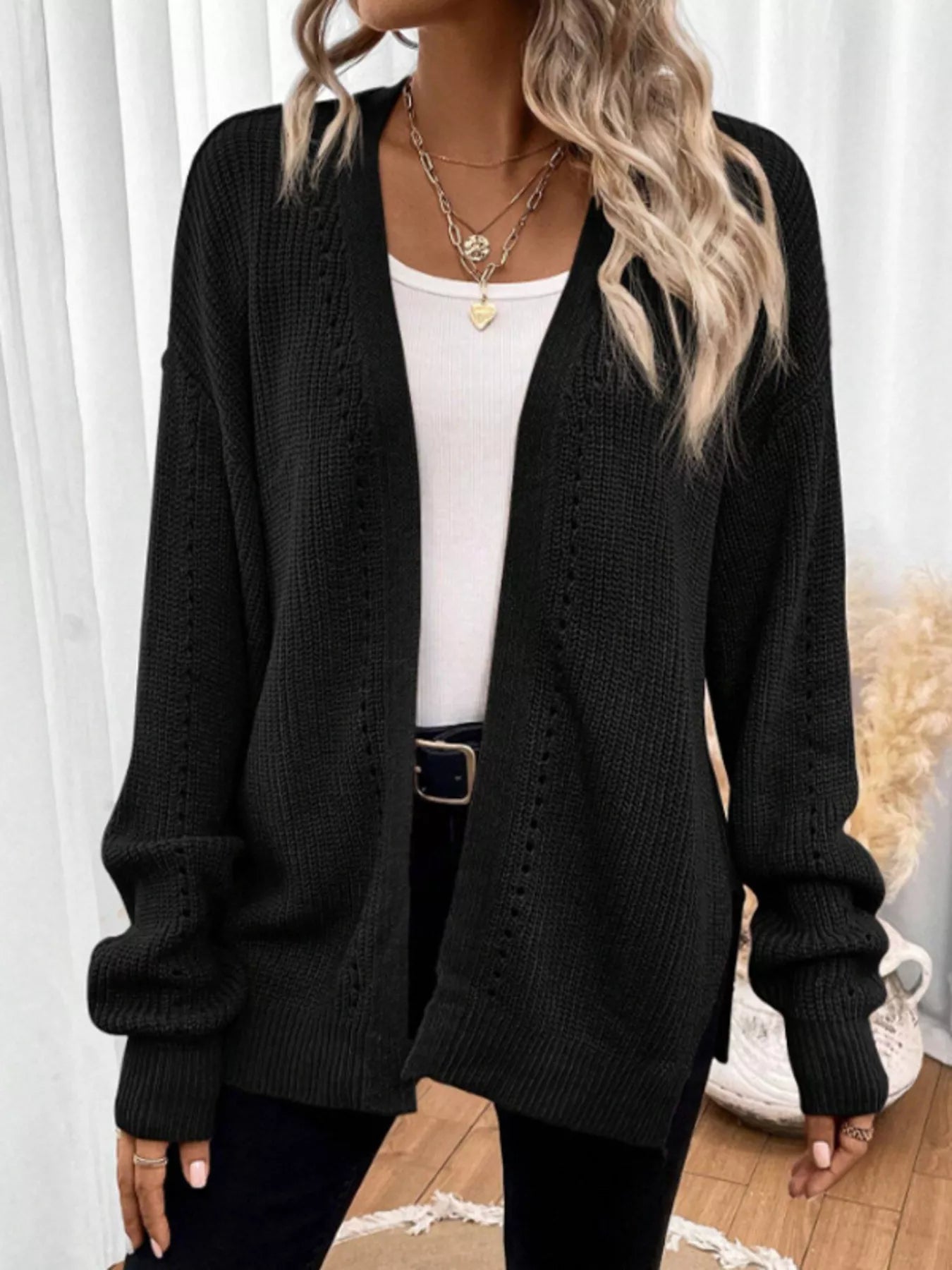 Cozy Knit Open Front Cardigan
