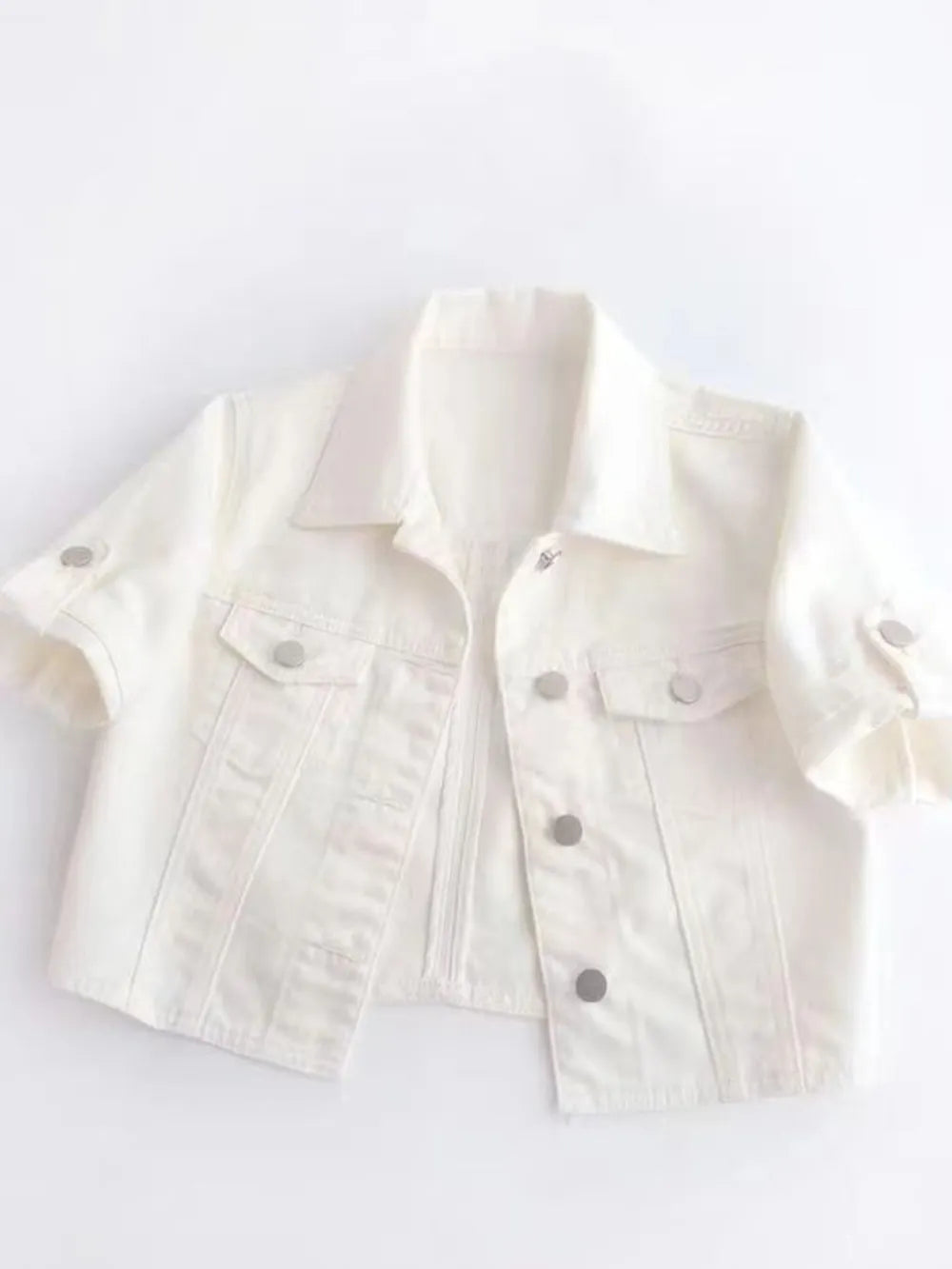 Full Size Cropped Denim Jacket Plus Size