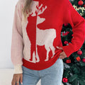 Christmas Reindeer Turtleneck Sweater Red