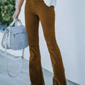 Full Size Corduroy Flare Pants Plus Size