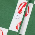 Candy Cane Checkered Pattern 2pcs Pajama Set