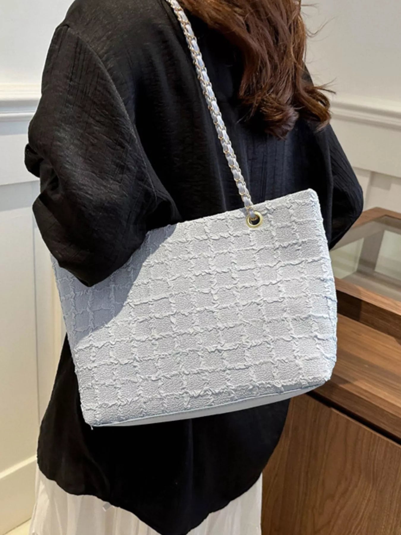 Tweed Chain Shoulder Bag