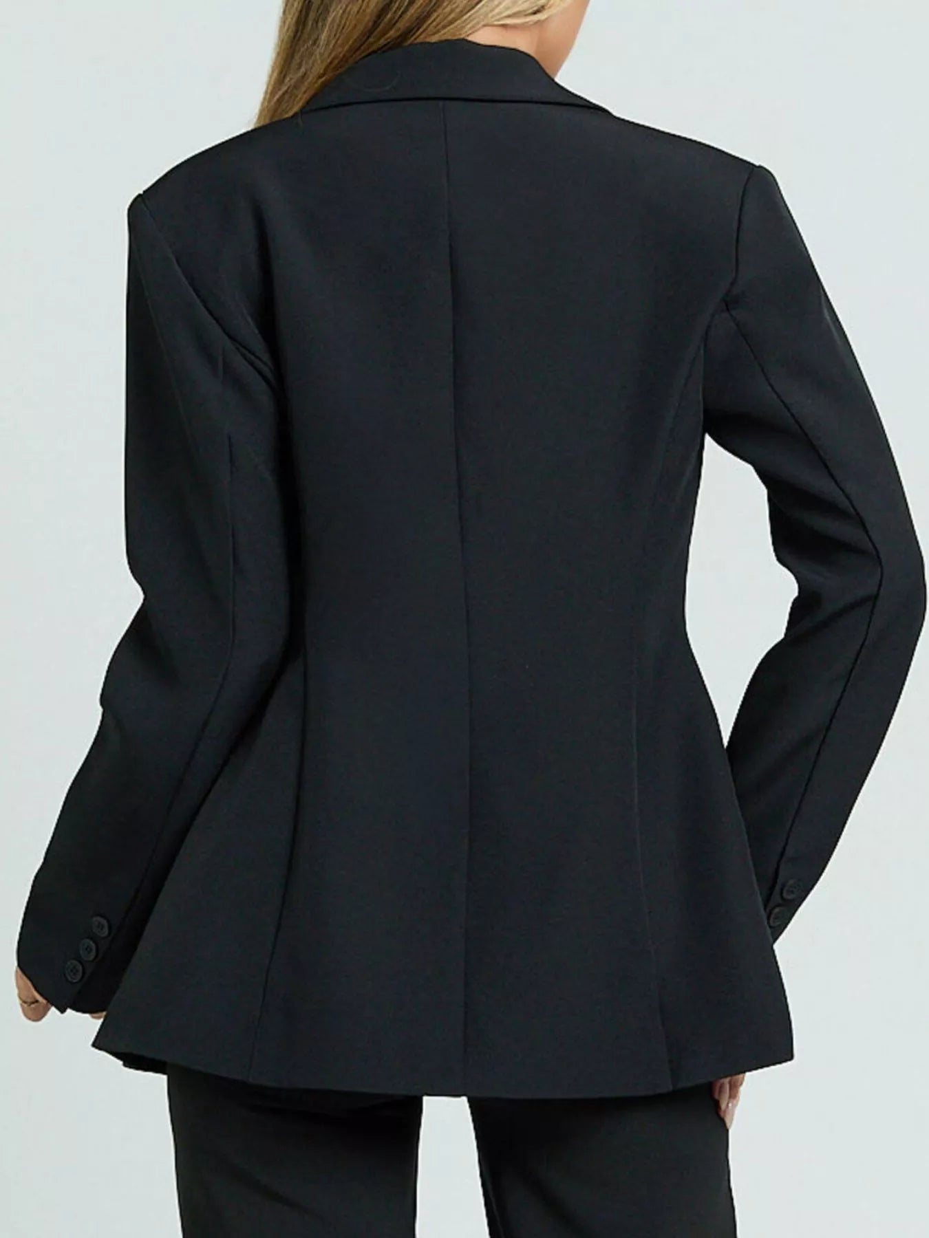 Lapel Collar One Button Blazer