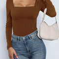 Square Neck Long Sleeve Bodysuit
